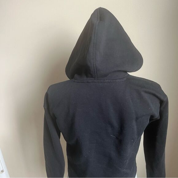 Calvin Klein Women Performance Black White Cropped Pullover Hoodie Sz XS - Picture 5 of 7
